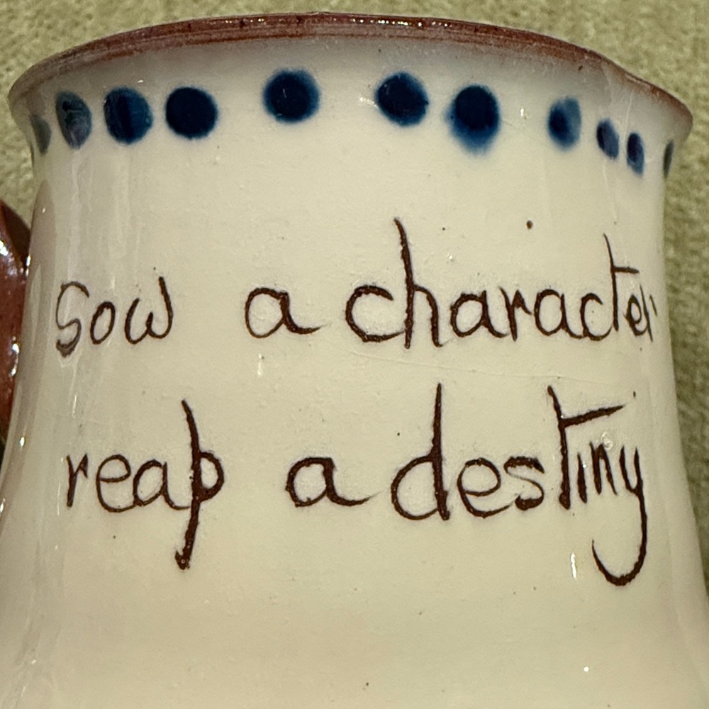 Vintage Watcombe? Pottery Motto Ware Souvenir Lynmouth Devon England Pitcher Jug - Picture 8 of 13